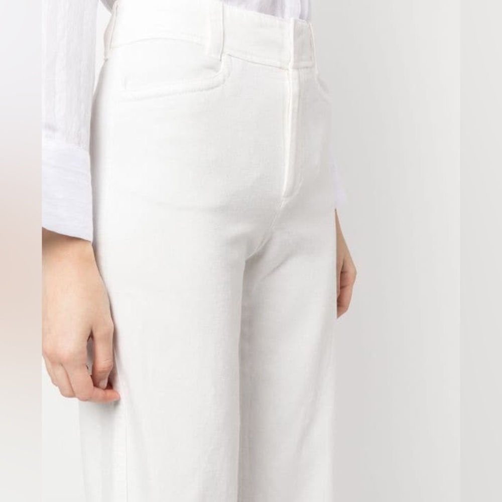 Vince White High Waist Straight Leg Pants Sz 4 Linen Blend - Picture 5 of 13